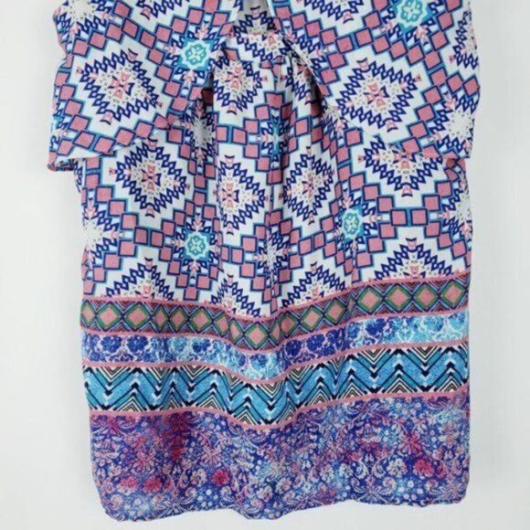 Anthropologie Meadow Rue‎ Flutter Sleeve Blouse Geometric Colorful Boho Print 6 - Picture 13 of 14
